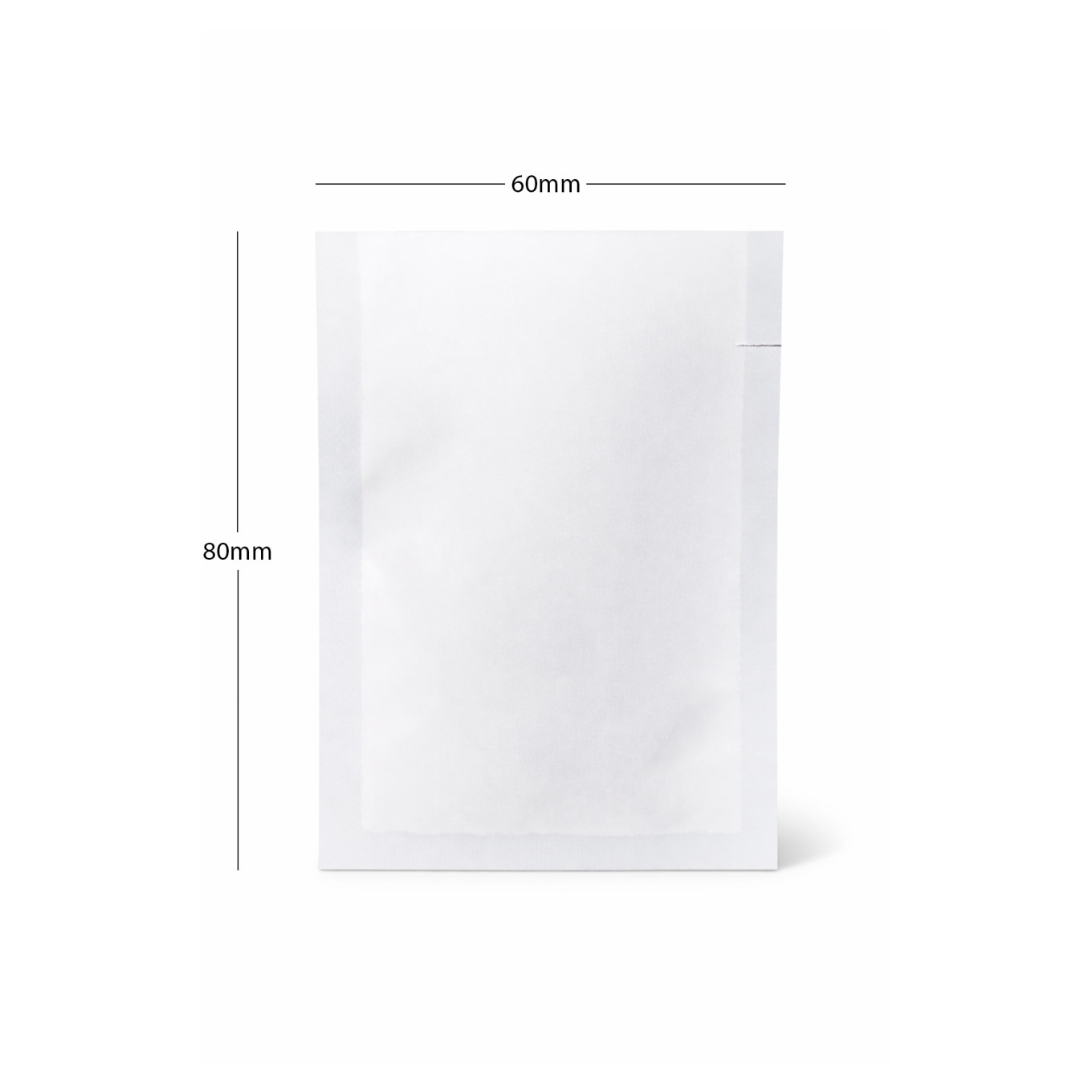 60mm x 80mm  White Matt 3 Side Seal Pouches With Slit Notch (100 per pack)