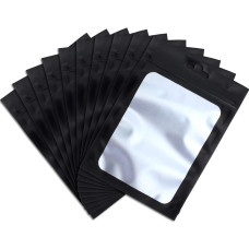 60mm x 100mm Black Matt Full Window 3 Side Seal Bags (100 per pack) 60mm x 100mm Black Matt Full Window 3 Side Seal Bags (100 per pack)