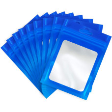 60mm x 100mm Blue Matt Full Window 3 Side Seal Bags (100 per pack) 60mm x 100mm Blue Matt Full Window 3 Side Seal Bags (100 per pack)