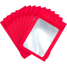 60mm x 100mm Red Matt Full Window 3 Side Seal Bags (100 per pack) 60mm x 100mm Red Matt Full Window 3 Side Seal Bags (100 per pack)