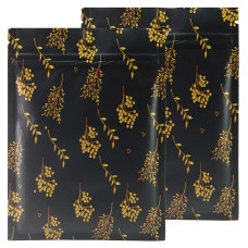 110mm x 150mm Black with Yellow Flowers Matt 3 Side Seal (100 per pack) 110mm x 150mm Black with Yellow Flowers Matt 3 Side Seal (100 per pack)