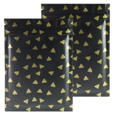 110mm x 150mm Black Gold with Triangles Matt 3 Side Seal (100 per pack) 110mm x 150mm Black Gold with Triangles Matt 3 Side Seal (100 per pack)