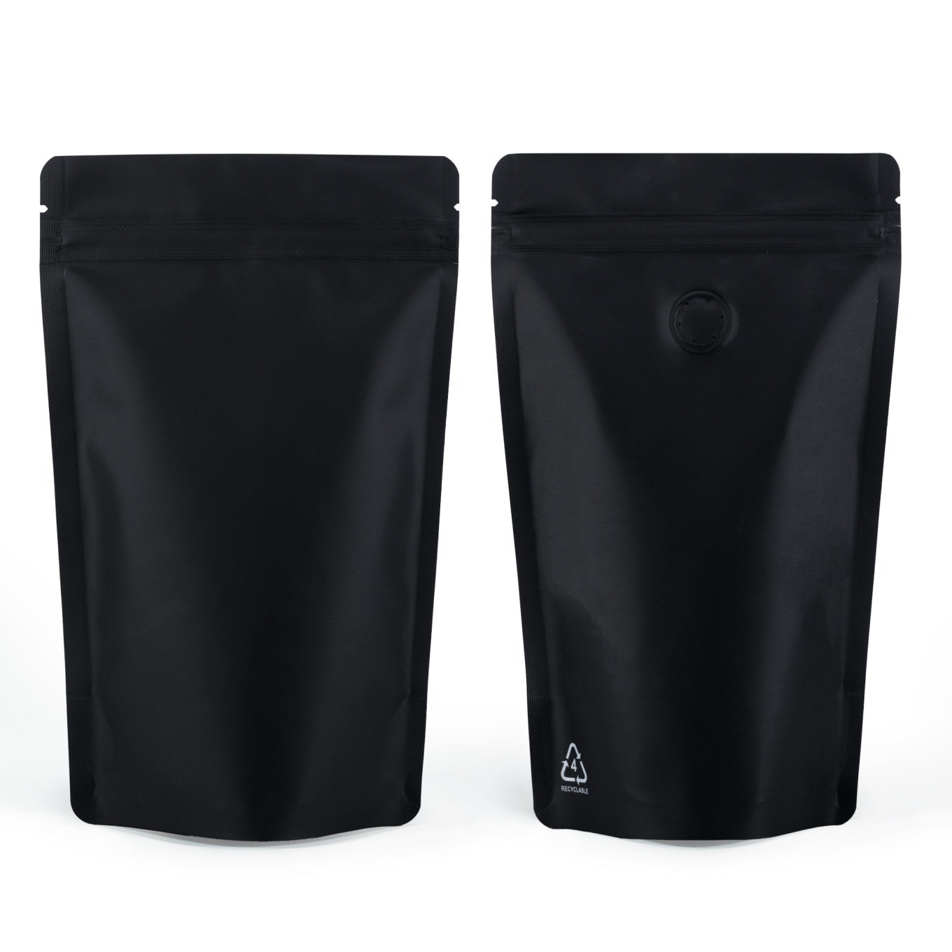 500g  Recyclable Black Matt With Valve Stand Up Pouch/Bag With Zip Lock [SP5] (100 per pack)