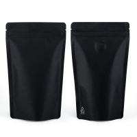 100g  Recyclable Black Matt With Valve Stand Up Pouch/Bag With Zip Lock [SP9] (100 per pack)