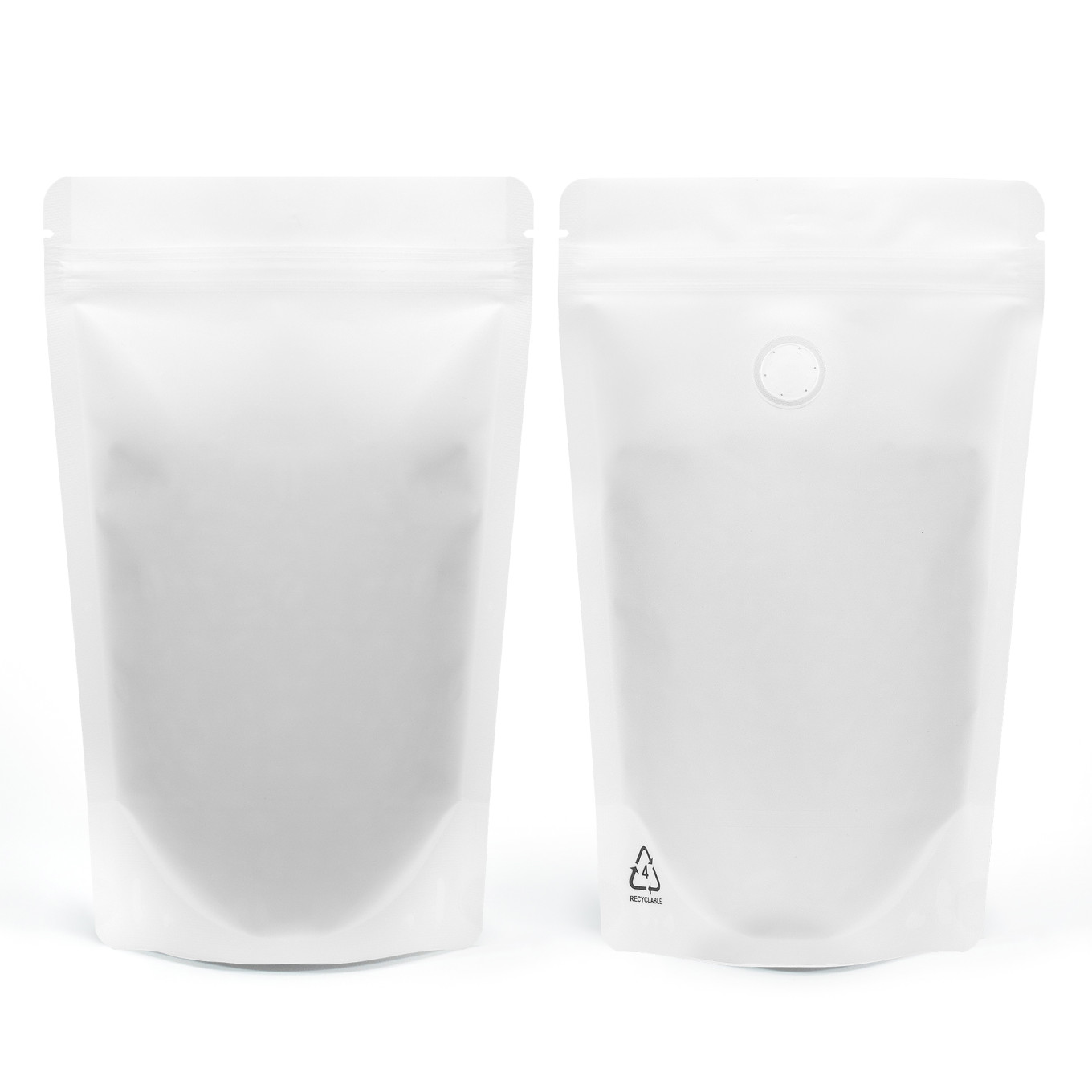 5Kg Recyclable White Matt With Valve Stand Up Pouch/Bag With Zip Lock [SP8] (100 per pack)