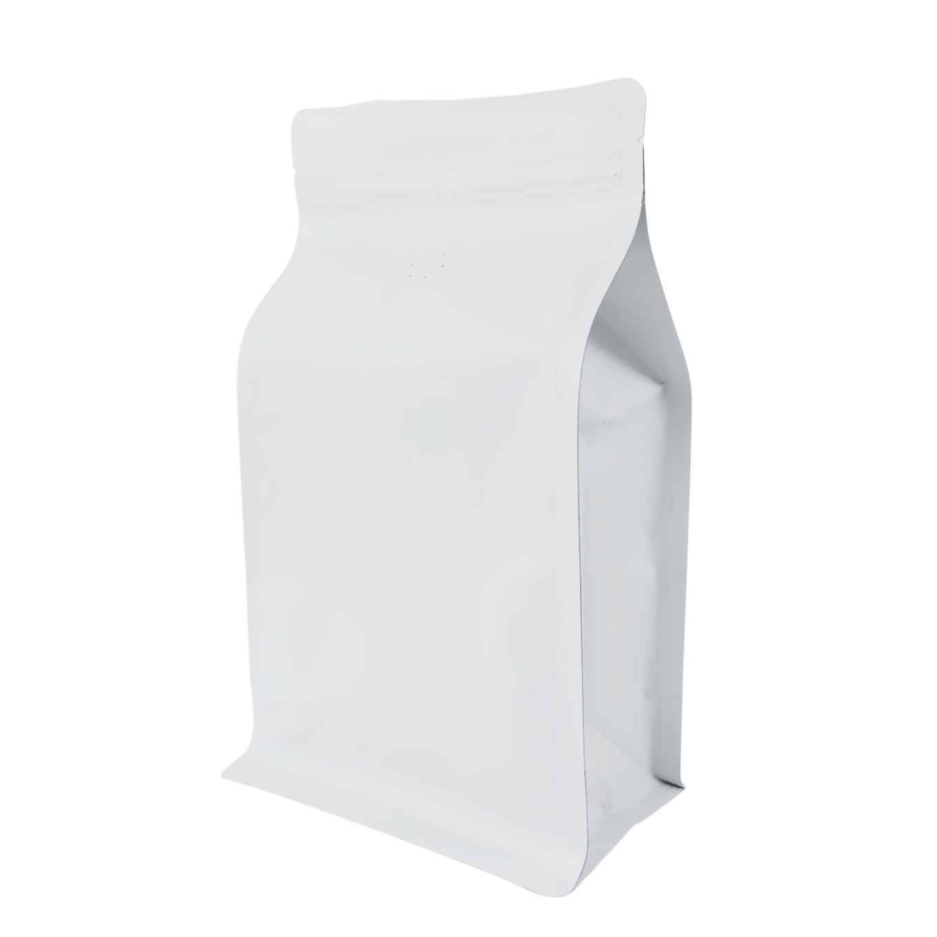 500g Valve White Matt Flat Bottom Bag with Zip Lock [FB5] (100 per pack)