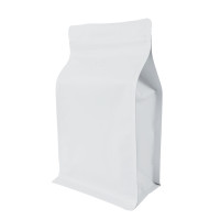 500g Valve White Matt Flat Bottom Bag with Zip Lock [FB5] (100 per pack)