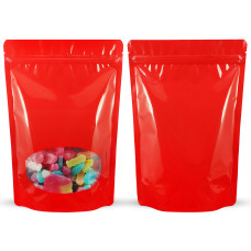 160x240mm Oval Window Red Shiny Stand Up Pouch/Bag With Zip Lock (100 per pack) 160x240mm Oval Window Red Shiny Stand Up Pouch/Bag With Zip Lock (100 per pack)
