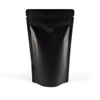 150g Black Matt With Valve Stand Up Pouch/Bag with Zip Lock [SP3] (100 per pack)