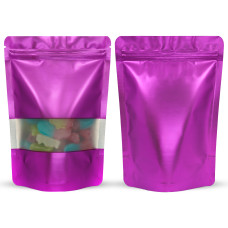 200x300mm Window Purple Matt Stand Up Pouch/Bag With Zip Lock (100 per pack) 200x300mm Window Purple Matt Stand Up Pouch/Bag With Zip Lock (100 per pack)