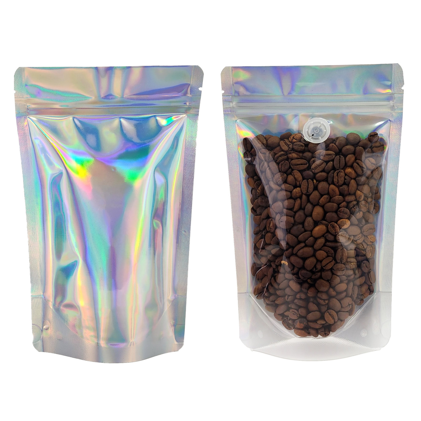 100g Clear / Holographic With Valve Stand Up Pouch/Bag with Zip Lock [SP9] (100 per pack)