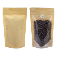 750g Kraft Paper One Side Clear With Valve Stand Up Pouch/Bag with Zip Lock [SP11] (100 per pack)